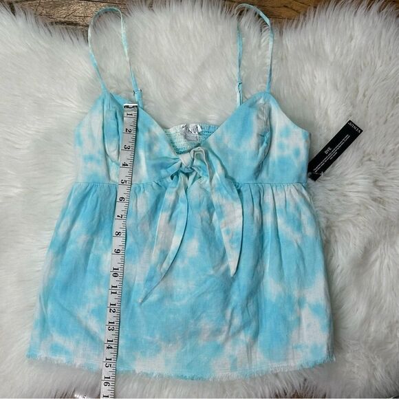 VENUS Blue and White Tie Front Camisole - Picture 6 of 11